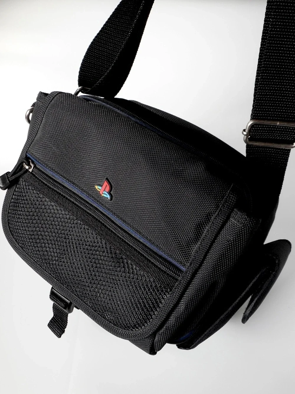 VTG Sony Playstation PS1 Black Game Carrying Case Travel Bag w Strap Gamer XLNT